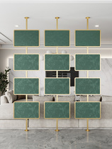 Light Extravagant Stainless Steel Screen Living-room Restaurant Hotel Iron Art Partition Modern Minima Metal Mesh Red Suede Cloth Decorated Wall