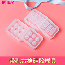 Ive crystal drop glue 6-g cube mold sphere mold with hole round bead mold drop glue molds