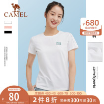 Camel Sportswear Short Sleeve T-Shirt Womens 2021 Summer New Swear Thin Breathable Print Fitness Running Top
