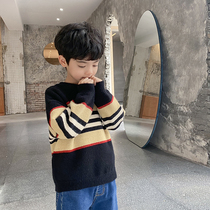 Boys pullover winter thickened childrens clothing 2021 new childrens knitted sweater tide ocean air sweater big childrens winter clothing