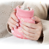 Poss silicone mini hot water bag water water warm water bag knitted velvet cloth cover warm hand bag environmental protection no odor