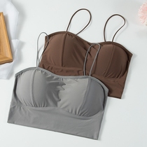 Ice wire wire breast anti-walking small breast gathering thick u-shaped underwear net red blast wrapped chest vest woman summer