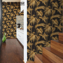 German original imported wallpaper American modern minimalist Nordic leaves living room bedroom background Villa porch wallpaper