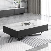 Slate tea table TV cabinet combination modern minimalist small apartment Nordic Italian minimalist living room black creative tea table