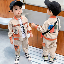 Boys autumn clothes suit foreign gas 2021 new 6 spring autumn season 3 year old boy handsome clothes 5 children jacket 2 baby