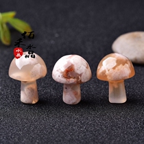 Natural Madagascar cherry blossom agate small mushroom ornaments DIY mens and women pendant accessories sweater chain