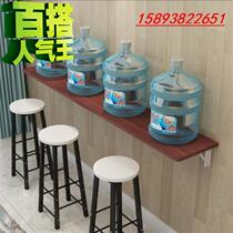 2021 small window edge folding wall table small eating shop snack bar casual Easy strip Real board wall-mounted bar