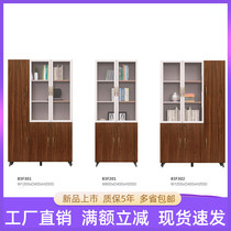 Simple modern data cabinet glass door floor cabinet cabinet filing cabinet bookcase partition cabinet 2 meters high cabinet 6 door cabinet