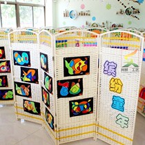 Screen Bedside Kindergarten Partition House Wind Shield Cartoon Child Kid Folding Screen Folding Cloth Art Wall Son Mobile Cartoon