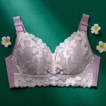 Large chest appearance small ultra-thin cup without steel ring large-code underwear female gathering adjustment type comfortable receiving breast anti-dropping