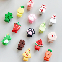  Cartoon headset winder receptacle Cute storage bag Data cable hub Personality creative winding button