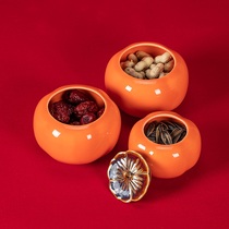 Creative Gift Persimmon Ruyi Ashtrays Tea Leaf Jars Home Living Room Tea Table With Lid Tea Set set Pendulum Gift