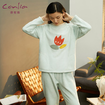 Connie's autumn winter coral velvet pajamas Ms's new home clothing to keep warm island velvet out of the flannel suit