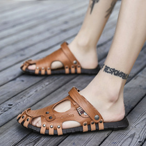 Slippers men summer new 2021 Korean trend outside wear personality sandals fashion Beach outdoor dad sandals