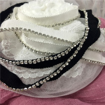 Stage Costume diy thread strap shiny diamond doll dress with flash Diamond fabric fabric lace accessories decoration