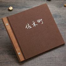 Wooden strip new name foam table buckle side Wine design custom hardcover American European style Japanese cuisine