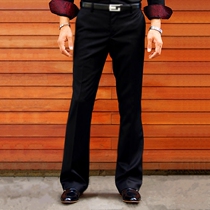 Business trumpet trousers Male youth Korean slim casual big pants Fashion British solid color versatile suit trousers
