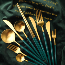 304 stainless steel knife and fork set for Western meal tableware two pieces in wind steak knife and fork spoon three pieces of plate gold knife