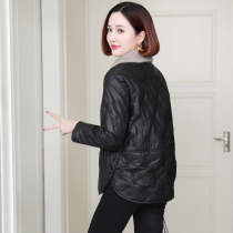 zqqz leather down jacket womens short mink fur collar 2021 Winter new Haining sheep leather jacket D168