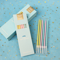 New boxed birthday candles colored pencil candles 6 mixed candles birthday cake wax rainbow candles