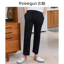 Three gun pajamas mens spring and autumn trousers Xinjiang pure cotton loose casual cotton air conditioning pants thin mens home trousers