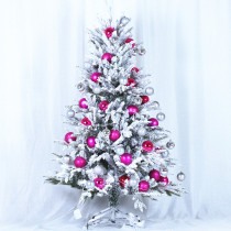 New Christmas tree PE flocking to the red package Home Encryption with light snowflake tree white snow tree Christmas decorations