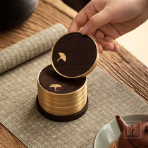 Pure copper tea mat anti-hot insulation ebony wood Tea Cup Cup cup tea mat household kung fu tea set tea ceremony accessories zero match