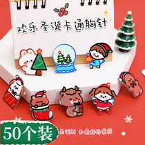 Christmas Acrylic Brooch Cute Ins Girl Hearts Accessories Pendant Student Gift Bags Cartoon Decoration Badges