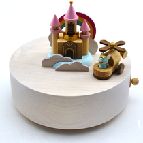 Taiwan Music Box jeancard Eight soundbox Castle Princess Rotation Lovely Real wood Birthday Gift Woman