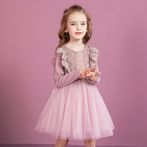 Impression childhood girl dress 2020 autumn new childrens Western style long-sleeved puffy skirt baby princess skirt