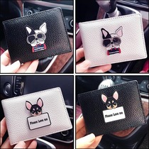  Creative lady cute dog drivers license personality simple driving driving license Driving license protective holster clip