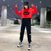 New Jazz style womens Korean loose drag dance suit Adult hip hop jazz dance suit dance practice suit