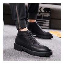 Martin Boot Mens Gang 2022 Autumn Winter New Korean version of mens leather shoes High Help Inn Wind retro short boots trendy