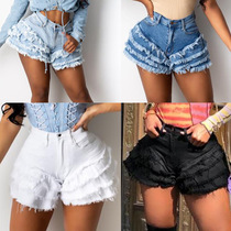 Edging denim shorts women's fashion trend temperament New Eu