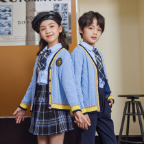 Kindergarten Garden clothes Spring and autumn style Yinglun Wind Childrens school uniform suit All cotton wool sweater suits primary and middle school students class clothes