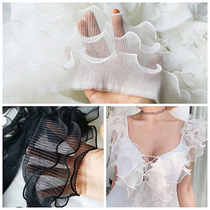 diy skirt skirt mouth 12cm wide three-layer mesh lotus leaf wavy edge fold lace accessories