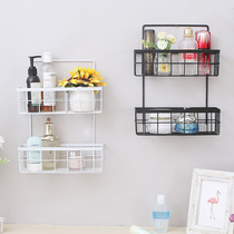 ins wrought iron wall wall storage basket dormitory wall storage rack non-punching toilet bathroom basket