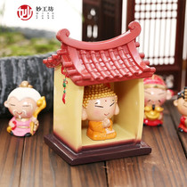 Miaokang Wealth Temple Temple Desk Blessing Ornaments Zhaocai Home Jewelry Land Temple Small Hand