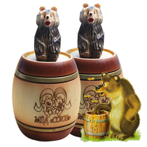Foreign products are mostly imported from Russia in wooden barrels linden honey mixed flower nectar buckwheat honey grass and wood rhinoceros 900g bear