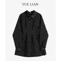 About Lotus black dress sweet wind doll skirt design high sense skirt 2021 autumn dress small man