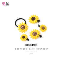 Hongjin cute cartoon sunflower hipster hair rope hairclip hair hoop Korean tie hair band headdress