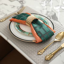 Meats light luxury household steak mat waterproof and oil-proof European high-grade PU leather table mat model room tableware mat