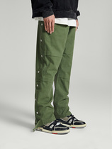 BONELESS MILITARY breasted casual pants Straight loose trend street pants All-in-one