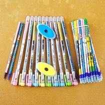 Transparent Rod 10 sets of erasable pen 3-5 grade primary school students with hot grinding magic easy to eliminate gel pen crystal blue black back water pen can Sassafras pen core girl children cute cartoon
