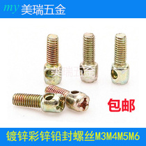 Galvanized lead seal screw electricity meter screw seal meter seal screw with hole Bolt M3 M4 M5 M6