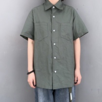 Sanjati Crane Japanese base Black short sleeve shirt couple men and women same clearance