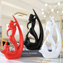 Creative Chinese home Modern simple living room TV wine cabinet Art girl mermaid decoration crafts ornaments