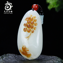 Tiangzi jade carving Xinjiang Hetian Jade multi-child pendant mens sugar jade necklace pendant jade pendant jade pendant jade pendant