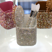 Diamond cosmetic brush storage box crystal comb integral box mask brush storage box pen holder brush storage frame