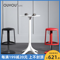 Bar chair lift swivel chair Leisure high stool Metal bar stool Bar chair Modern minimalist front desk chair Beauty stool